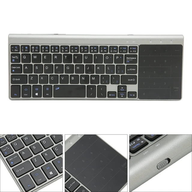 Alt view image 4 of 7 - 2 in 1 Mini Wireless Keyboard and Mouse Combo, 2.4GHz Portable Ultra Slim Keyboard with Sensitive Touchpad, Smart Power Saving, Compatible with iOS Android Computer TV Box