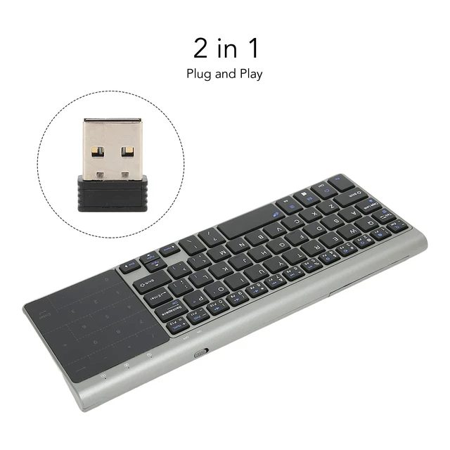Alt view image 6 of 7 - 2 in 1 Mini Wireless Keyboard and Mouse Combo, 2.4GHz Portable Ultra Slim Keyboard with Sensitive Touchpad, Smart Power Saving, Compatible with iOS Android Computer TV Box