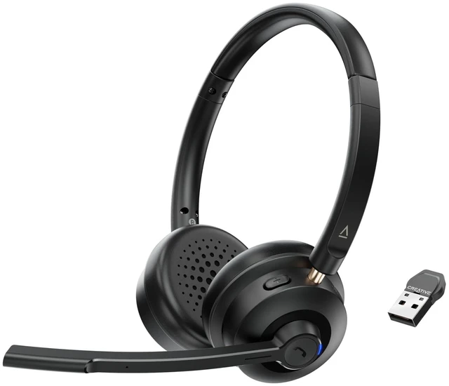Main image of Creative Chat Wireless On-Ear Headset with Noise-Cancelling Boom Mic | Wireless Headset, Noise-Cancelling Boom Mic, On-Ear, Work, Online Meetings, Lightweight