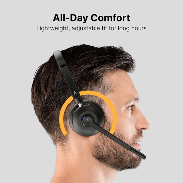 Alt view image 6 of 6 - Creative Chat Wireless On-Ear Headset with Noise-Cancelling Boom Mic | Wireless Headset, Noise-Cancelling Boom Mic, On-Ear, Work, Online Meetings, Lightweight