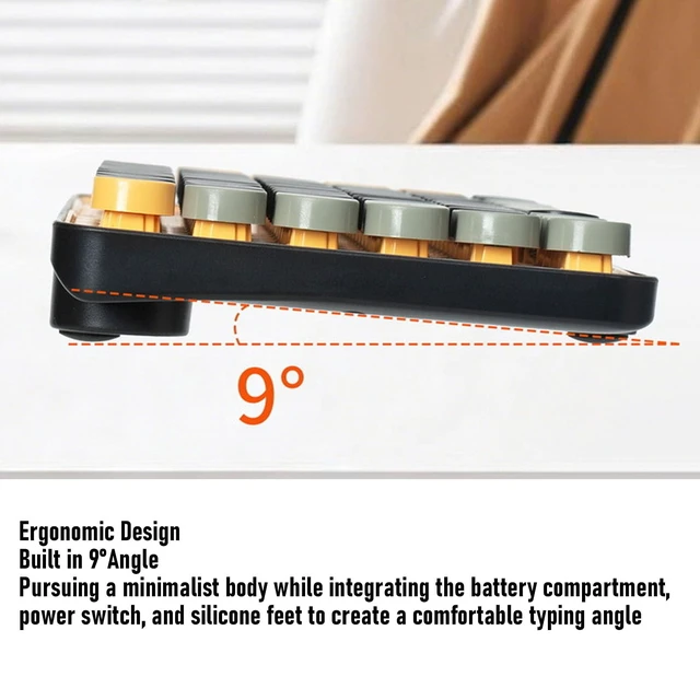 Alt view image 6 of 7 - LICAEVEY Wireless Keyboard and Combo, 85 Keys Bluetooth 2.4G Dual Mode Cordless Keyboard with Colorful Round Detachable Keycaps, for Wins Android Home Office Use