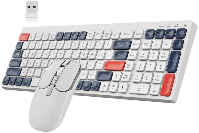 Main image of Bluetooth Wireless Keyboard and Mouse Combo Tri-Mode (BT5.1+BT5.1+2.4GHz) Type-C Rechargeable Cordless Keyboard Mouse, Ultra-Thin Full-Size Keyboard and Mouse for Laptop/Mac/iPad/Chromebook Green