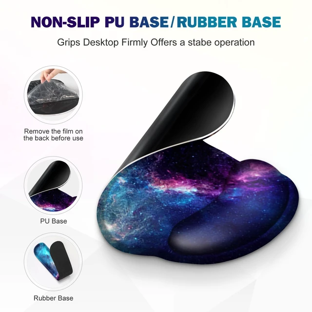 Alt view image 6 of 7 - Mouse Pad, 4in1 Mousepad + Keyboard Wrist Rest+Mouse Wrist Rest+Coaster Set | XXL Large Gaming Desk Mat, Cute Desk Pad Protector, with Ergonomic Desk Pad for Home Office Table Computer, Galaxy Space