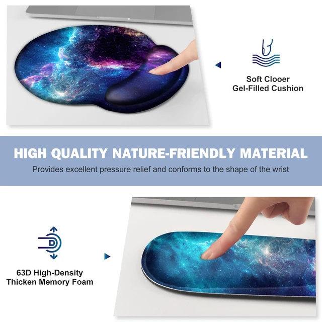 Alt view image 5 of 7 - Mouse Pad, 4in1 Mousepad + Keyboard Wrist Rest+Mouse Wrist Rest+Coaster Set | XXL Large Gaming Desk Mat, Cute Desk Pad Protector, with Ergonomic Desk Pad for Home Office Table Computer, Galaxy Space