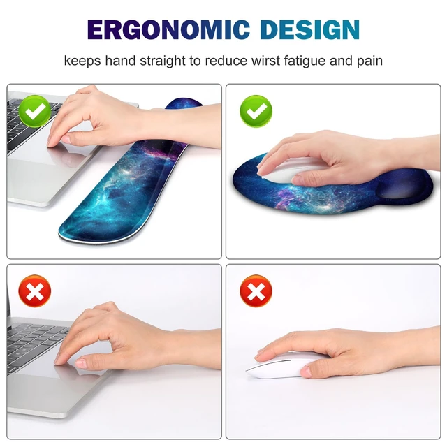 Alt view image 3 of 7 - Mouse Pad, 4in1 Mousepad + Keyboard Wrist Rest+Mouse Wrist Rest+Coaster Set | XXL Large Gaming Desk Mat, Cute Desk Pad Protector, with Ergonomic Desk Pad for Home Office Table Computer, Galaxy Space
