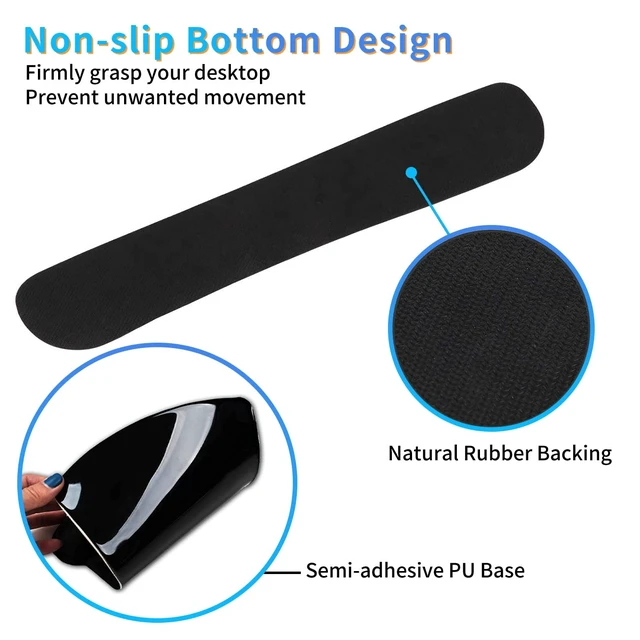 Alt view image 3 of 7 - Dikoer 3Pcs Ergonomic Memory Foam Keyboard Wrist Rest Pad Set, Dragon Book | Memory Foam Keyboard Wrist Rest Pad Set & Coaster, Non-Slip Base Desk Mat for Office Home Game Computer & Laptop