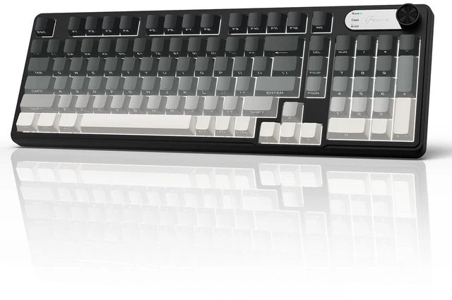 Main image of GEODMAER G98X Wireless Gaming Keyboard, Tri-Mode 2.4GHz/USB-C/BT5.0 Silent Gaming Keyboard with Number Pad & Knob, RGB Backlit, Side Printed PBT Keycaps Computer Keyboards for PC Laptop Gamer