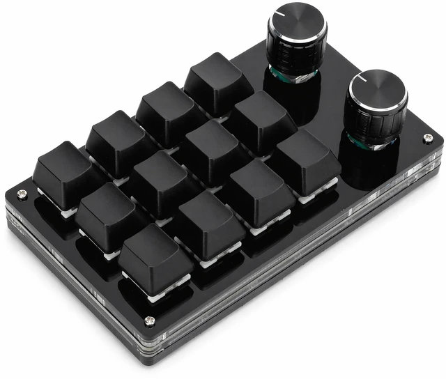 Main image of KUIDAMOS 12 Key Mechanical Numpad Mini Mechanical Gaming Keyboard,Macro Keyboard Knob with Knob Function and Type C to USB Interface Mini One Handed One Click Start for Linux OS X(Black)