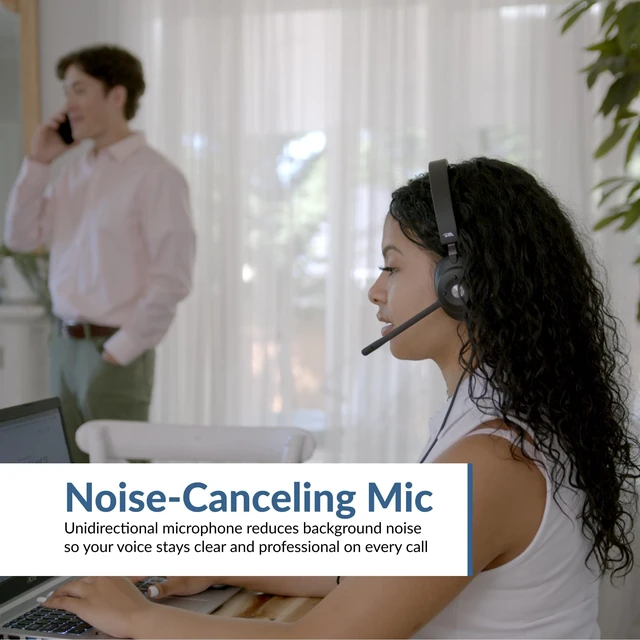 Alt view image 2 of 7 - Cyber Acoustics HS-2000 USB Headset, UC Optimized, Earcup Controls | Wired Headset for PC and Mac with Noise-Cancelling Mic, UC Optimized, Earcup Controls, All Day Comfort, USB-C Adapter