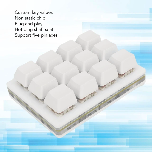 Alt view image 7 of 7 - 12-Key One-Handed RGB Mechanical Gaming Keypad USB-C Wired | Programmable Macro Pad, Hot Swap Red Switches, Esd Chip, Injection Keycaps, Custom Software, macOS Desktop