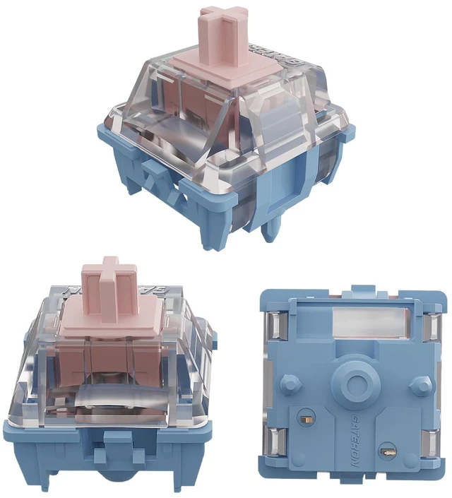 Main image of GUYEKS GATERON Melodic Switches for MX Mechanical Keyboard,5-pin 60gf Clicky Factory Pre-lubed Switches Stable stem/Crisp Sound/Dual-Rail(90PCS)