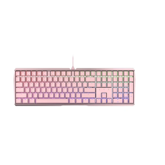 Alt view image 2 of 3 - Cherry MX 3.0 S Wired Mechanical Gaming Keyboard. Aluminum Housing Built for Gamers w/MX Blue Switches. RGB Backlit Color Display Over 16m Colors. Pink