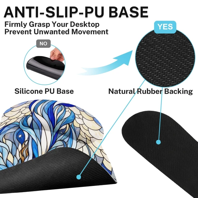 Alt view image 5 of 7 - Britimes Keyboard Mouse Pad Set, 4 in 1 Desk Mat Set, Blue Angel | Large Mousepad+Keyboard Wrist Rest+Mouse Wrist Rest+Coaster Ergonomic Design for Home Office Computer