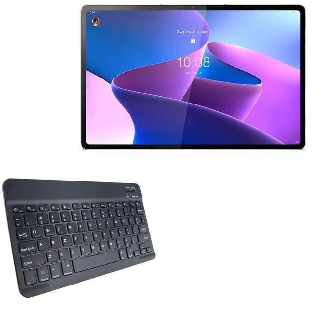 Main image of BoxWave Keyboard Compatible with Lenovo Tab P12 Pro - SlimKeys Bluetooth Keyboard, Portable Thin with Chiclet-Style Keys - Jet Black