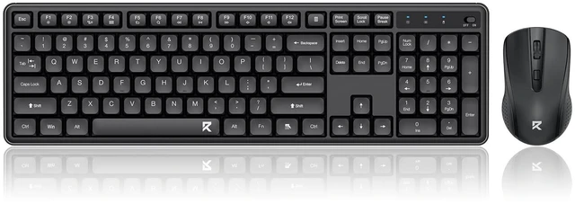 Main image of Redragon BS7634 Wireless Keyboard and Mouse Combo, 104 Keys 2.4Ghz Wireless Low-Profile Membrane Keyboard w/Low Profile Design, Ergnomic Comfort Grip, 4000 DPI Max Mouse