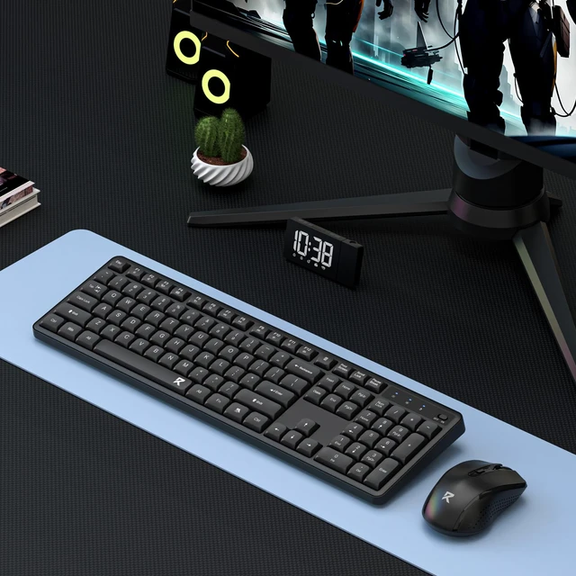 Alt view image 7 of 7 - Redragon BS7634 Wireless Keyboard and Mouse Combo, 104 Keys 2.4Ghz Wireless Low-Profile Membrane Keyboard w/Low Profile Design, Ergnomic Comfort Grip, 4000 DPI Max Mouse