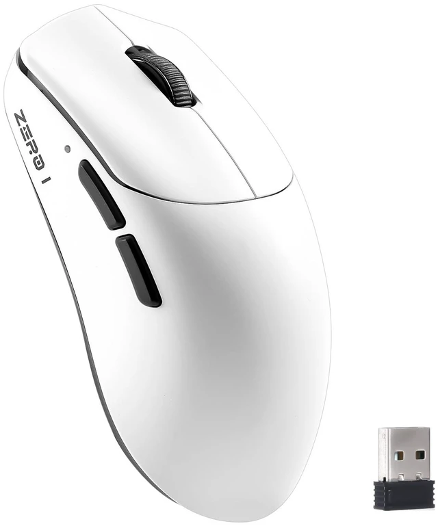 Main image of MIKIBY Zero1 Pro Wireless Gaming Mouse,24K DPI White Mouse | 55G Lightweight, Tri-Mode 2.4G/Bluetooth5.3/USB-C, 6 Programmable Buttons, 500mAh Battery,Ergonomic Design,for Laptop/PC/Mac