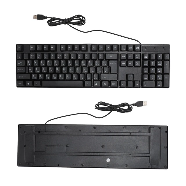 Alt view image 6 of 7 - Russian Usb Wired Keyboard 104 Keys Ergonomic Abs Cable | Abs shell, plug and play setup, Spanish French layout compatibility, PC laptop desktop daily office use