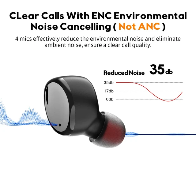 Alt view image 3 of 6 - kurdene Wireless Earbuds Bluetooth 5.3 Light Weight in Ear Headphones | Sound Bass Ear buds with Charging Case,Touch Control,Built in Mics Headset,Clear Calls for Sports Workout Glossy Black