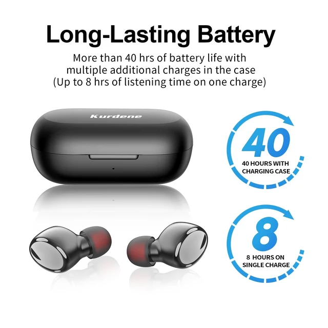 Alt view image 4 of 6 - kurdene Wireless Earbuds Bluetooth 5.3 Light Weight in Ear Headphones | Sound Bass Ear buds with Charging Case,Touch Control,Built in Mics Headset,Clear Calls for Sports Workout Glossy Black