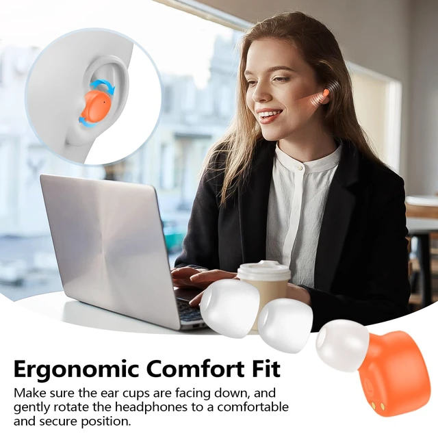 Alt view image 5 of 7 - kurdene Wireless Earbuds Bluetooth 5.3 Light Weight in Ear Headphones | Premium Sound Bass Ear buds with Charging Case,Touch Control,Built in Mics Headset,Clear Calls for Sports Workout-Orange