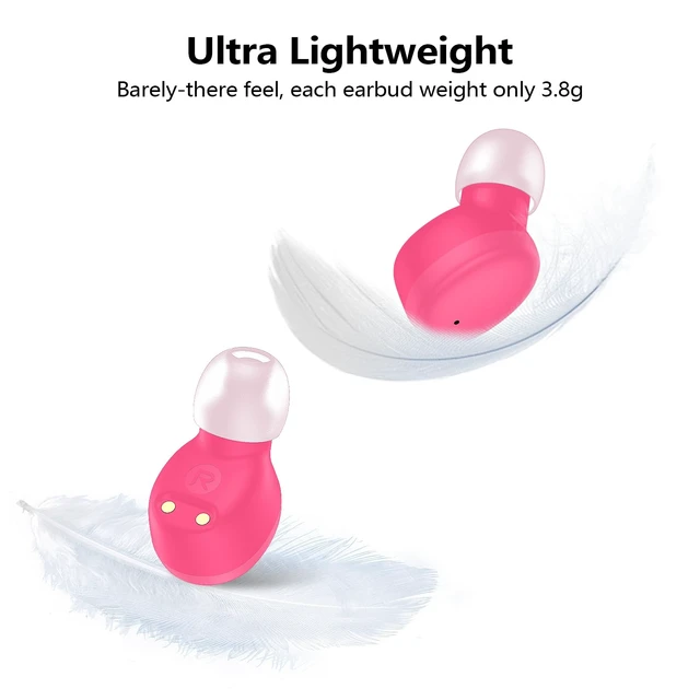 Alt view image 6 of 7 - kurdene Wireless Earbuds Bluetooth 5.3 Light Weight in Ear Headphones | Premium Sound Bass Ear buds with Charging Case,Touch Control,Built in Mics Headset,Clear Calls for Sports Workout-Hot Pink