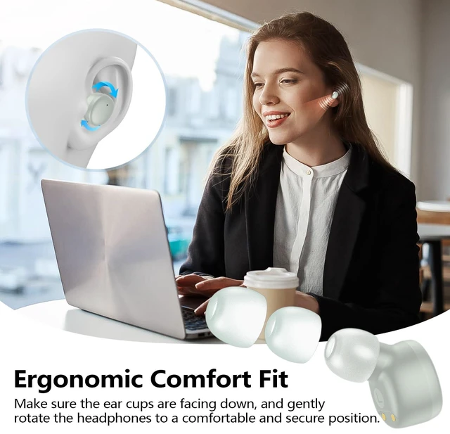Alt view image 3 of 7 - kurdene Wireless Earbuds Bluetooth 5.3 Light Weight in Ear Headphones | Premium Sound Bass Ear buds with Charging Case,Touch Control,Built in Mics Headset,Clear Calls for Sports Workout-Light Blue