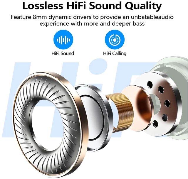 Alt view image 5 of 7 - kurdene Wireless Earbuds Bluetooth 5.3 Light Weight in Ear Headphones | Premium Sound Bass Ear buds with Charging Case,Touch Control,Built in Mics Headset,Clear Calls for Sports Workout-Light Blue