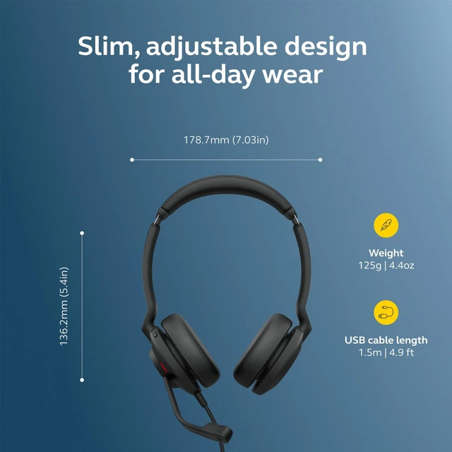 Alt view image 6 of 7 - Jabra Evolve2 30 SE (2025 Version) Wired Dual-Ear USB Headset, Black | Dual-Ear Headset with Microphone, USB-A and USB-C Cable, Ideal Computer Headset, Works with Online Meeting Platforms
