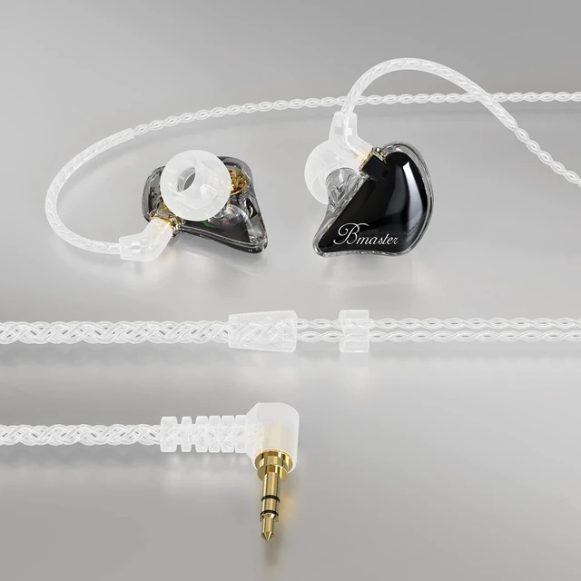 Alt view image 4 of 7 - BASN Bmaster Triple Drivers in Ear Monitor Headphone (Black) | sound isolation iem with two detachable mmcx cables,carrying kit fit, ideal for audio engineer musician