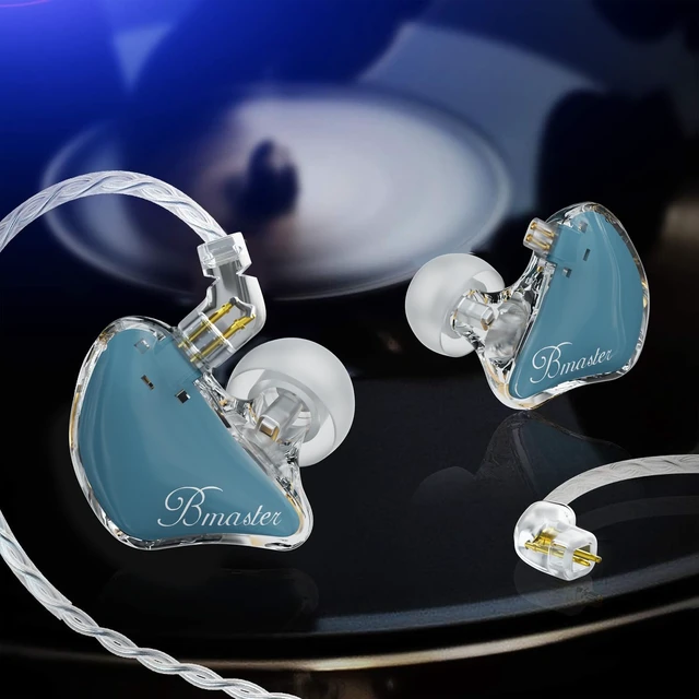 Alt view image 4 of 7 - BASN Bmaster 2Pin Triple Drivers in Ear Monitor Headphones (Blue) | professional audio iems, two cables, memory foams, protective case, for musicians singers drummers stage use