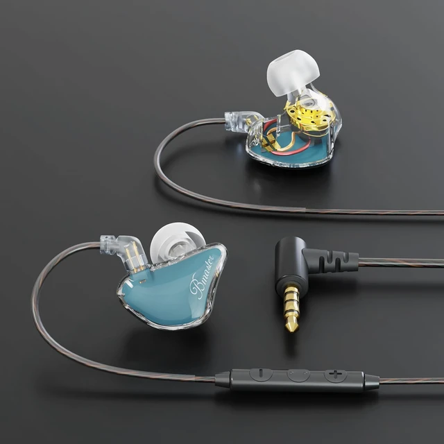 Alt view image 5 of 7 - BASN Bmaster 2Pin Triple Drivers in Ear Monitor Headphones (Blue) | professional audio iems, two cables, memory foams, protective case, for musicians singers drummers stage use