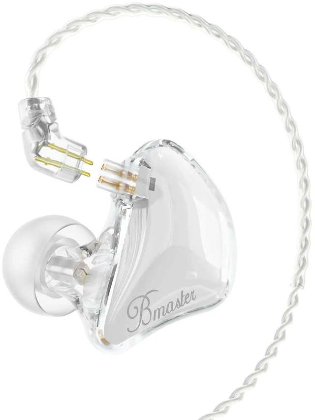 Main image of BASN Bmaster 1BA+2DD Hybrid Driver 2Pin in Ear Monitors (White) | hybrid sound isolation earbuds, for live stage music performance musician audio engineer studio use