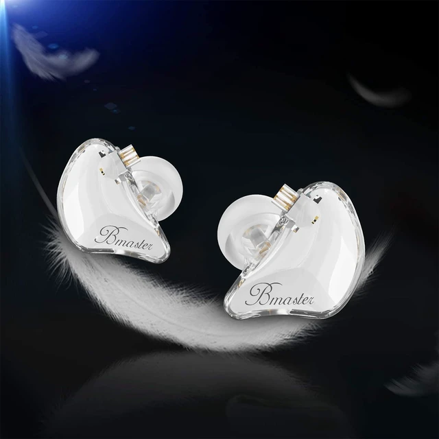 Alt view image 3 of 7 - BASN Bmaster 1BA+2DD Hybrid Driver 2Pin in Ear Monitors (White) | hybrid sound isolation earbuds, for live stage music performance musician audio engineer studio use