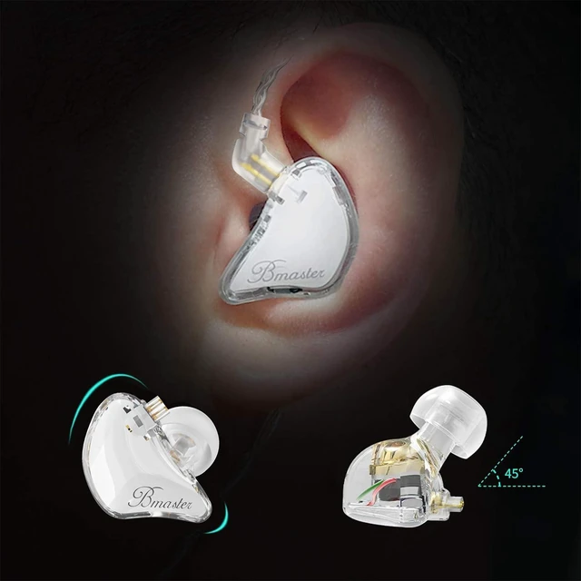 Alt view image 2 of 7 - BASN Bmaster 1BA+2DD Hybrid Driver 2Pin in Ear Monitors (White) | hybrid sound isolation earbuds, for live stage music performance musician audio engineer studio use