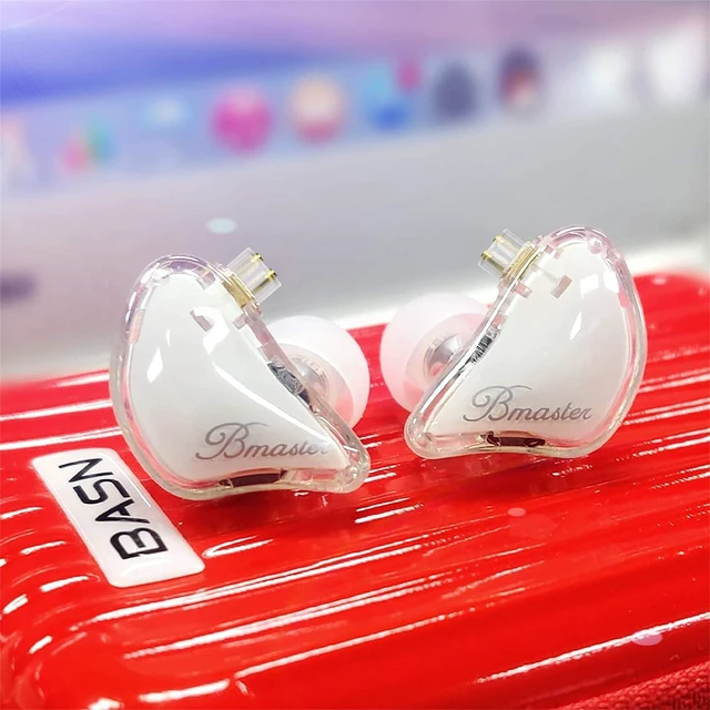 Alt view image 4 of 7 - BASN Bmaster 1BA+2DD Hybrid Driver 2Pin in Ear Monitors (White) | hybrid sound isolation earbuds, for live stage music performance musician audio engineer studio use