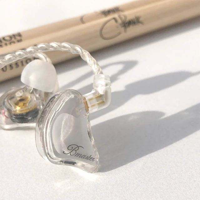 Alt view image 5 of 7 - BASN Bmaster 1BA+2DD Hybrid Driver 2Pin in Ear Monitors (White) | hybrid sound isolation earbuds, for live stage music performance musician audio engineer studio use
