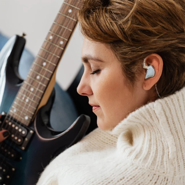 Alt view image 7 of 7 - BASN Bmaster 1BA+2DD Hybrid Driver 2Pin in Ear Monitors (White) | hybrid sound isolation earbuds, for live stage music performance musician audio engineer studio use
