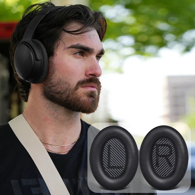 Alt view image 5 of 7 - SoloWIT Earpads for Bose QC35 & QC35 ii - Black | for (QuietComfort35 & Quiet Comfort35 ii) Headphones