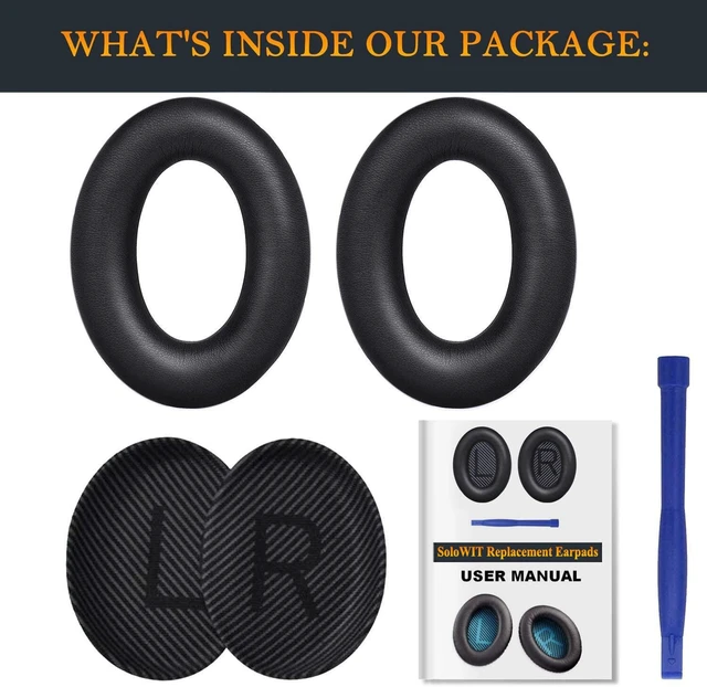 Alt view image 6 of 7 - SoloWIT Earpads for Bose QC35 & QC35 ii - Black | for (QuietComfort35 & Quiet Comfort35 ii) Headphones
