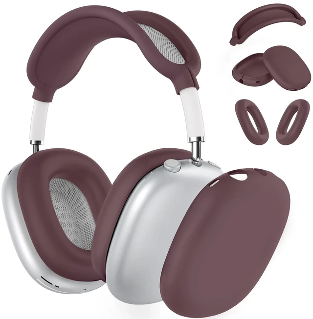 Main image of Silicone Case Cover for AirPods Max 2 / AirPods Max Headphones (Burgundy) | Ear Pad Case Cover/Ear Cups Cover/Headband Cover for AirPods Max 2/1 (2026/2024/2020), Accessories for Apple AirPods Max