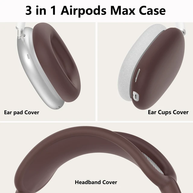 Alt view image 4 of 7 - Silicone Case Cover for AirPods Max 2 / AirPods Max Headphones (Burgundy) | Ear Pad Case Cover/Ear Cups Cover/Headband Cover for AirPods Max 2/1 (2026/2024/2020), Accessories for Apple AirPods Max