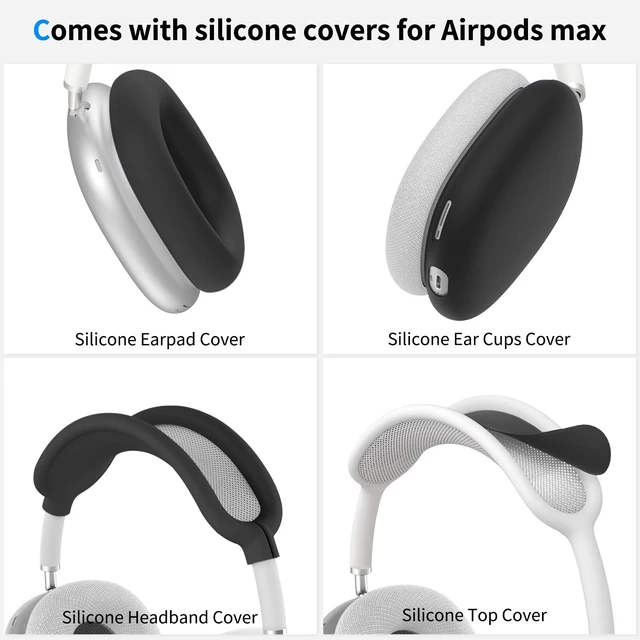 Alt view image 4 of 7 - Hard Case for AirPods Max 2 Supports Sleep Mode, Travel Carrying Headphone Case with AirPods Max Silicone Earpad Case/Ear Cups/Headband Cover, AirPod Max 2/1 Protective Portable Storage Bag (Black)