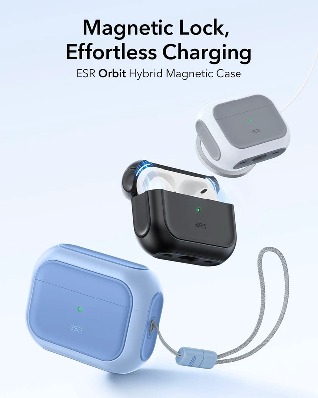 Alt view image 3 of 7 - ESR for AirPods Pro 2 Case, Compatible with MagSafe, Navy Blue | Compatible with Airpods Pro Case 2nd / 1st Generation (2023/2022/2019), Full Drop Protection Cover with Lanyard
