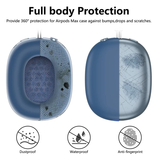 Alt view image 3 of 6 - Silicone Case Cover for AirPods Max 2 / AirPods Max Headphones (Blue) | Ear Pad Case Cover/Ear Cups Cover/Headband Cover for AirPods Max 2/1 (2026/2024/2020), Accessories for Apple AirPods Max