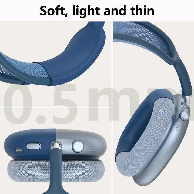 Alt view image 5 of 6 - Silicone Case Cover for AirPods Max 2 / AirPods Max Headphones (Blue) | Ear Pad Case Cover/Ear Cups Cover/Headband Cover for AirPods Max 2/1 (2026/2024/2020), Accessories for Apple AirPods Max