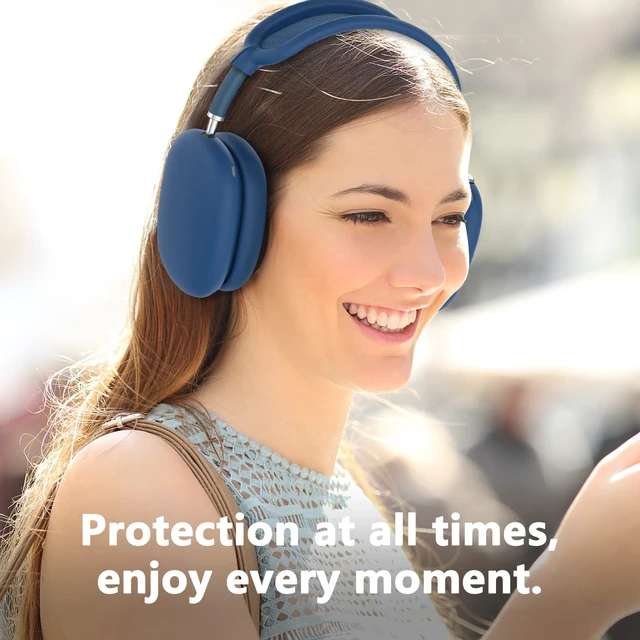 Alt view image 6 of 6 - Silicone Case Cover for AirPods Max 2 / AirPods Max Headphones (Blue) | Ear Pad Case Cover/Ear Cups Cover/Headband Cover for AirPods Max 2/1 (2026/2024/2020), Accessories for Apple AirPods Max