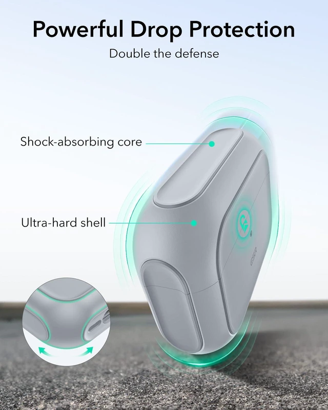 Alt view image 6 of 7 - ESR for AirPods Pro 2 Case, Compatible with MagSafe, Gray | Compatible with Airpods Pro Case 2nd / 1st Generation (2023/2022/2019), Full Drop Protection Cover with Lanyard