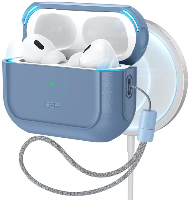 Main image of ESR for AirPods Pro 2 Case, Compatible with MagSafe, Blue | Compatible with Airpods Pro Case 2nd / 1st Generation (2023/2022/2019), Full Drop Protection Cover with Lanyard