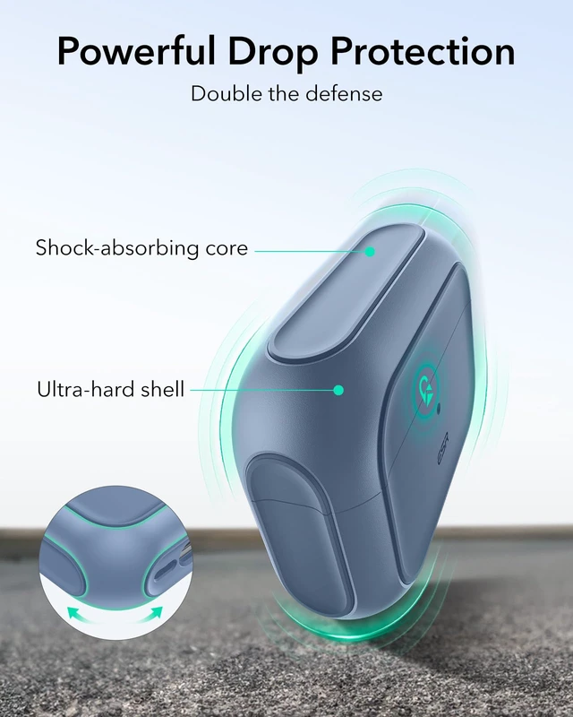 Alt view image 6 of 7 - ESR for AirPods Pro 2 Case, Compatible with MagSafe, Blue | Compatible with Airpods Pro Case 2nd / 1st Generation (2023/2022/2019), Full Drop Protection Cover with Lanyard